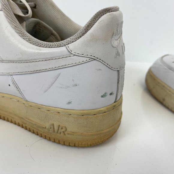 Nike Air Force 1 07 Low Shoes Leather Triple White Mens Size 12 - Picture 6 of 7